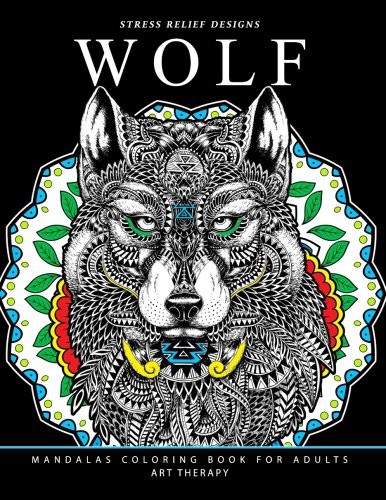 Wolf Mandalas Coloring Book for Adults