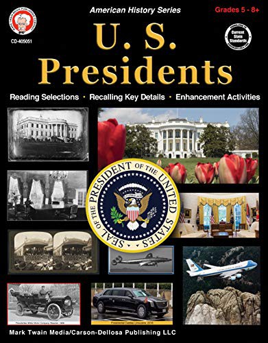 Mark Twain - U.S. Presidents Workbook, Social Studies Resource Book, 128 Pages, Grades 5–12