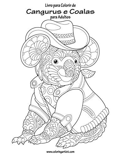 Livro para Colorir de Cangurus e Coalas para Adultos