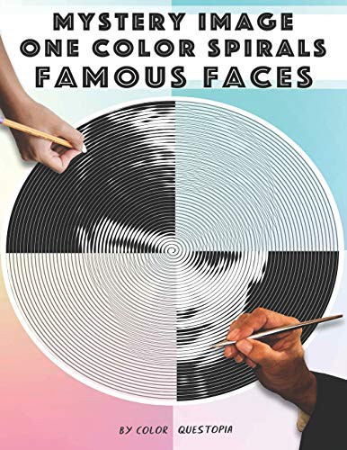 Mystery Image One Color Spirals Famous Faces