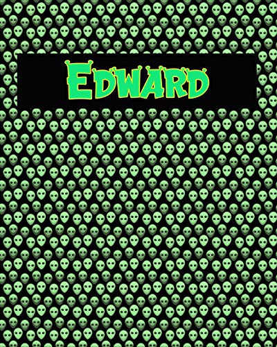 120 Page Handwriting Practice Book with Green Alien Cover Edward