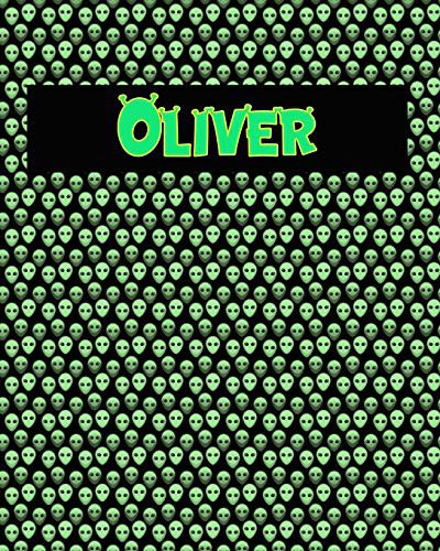 120 Page Handwriting Practice Book with Green Alien Cover Oliver