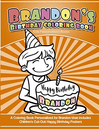 Brandon's Birthday Coloring Book Kids Personalized Books