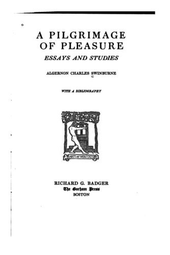 A Pilgrimage of Pleasure, Essays and Studies