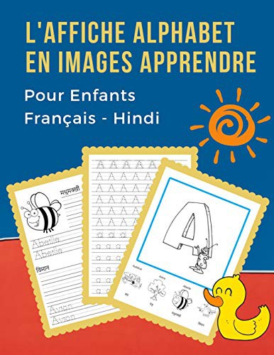 L'Affiche Alphabet en Images Apprendre Pour Enfants Français - Hindi