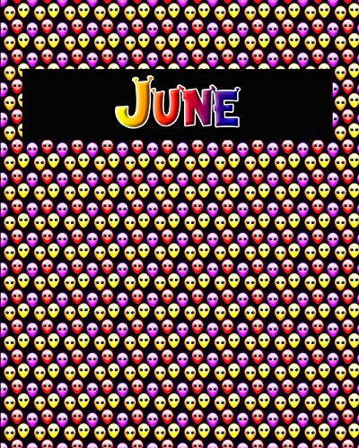 120 Page Handwriting Practice Book with Colorful Alien Cover June