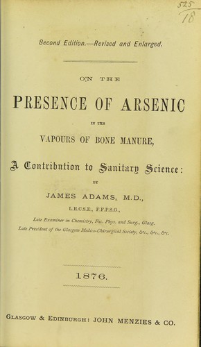 On the presence of arsenic in the vapours of bone manure