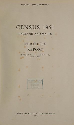 Census 1951, England and Wales