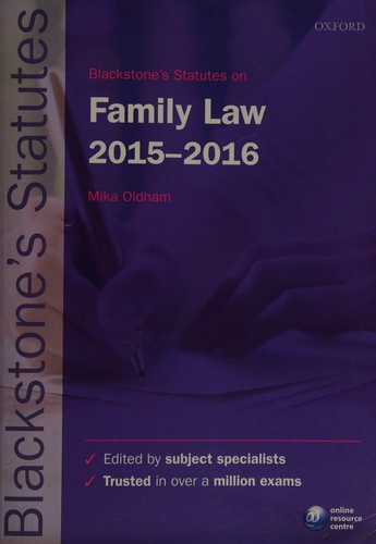 Blackstone's Statutes on Family Law 2015-2016