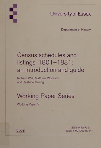 Census schedules and listings 1801-1831
