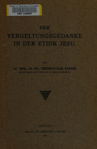Der Vergeltungsgedanke in der Ethik Jesu
