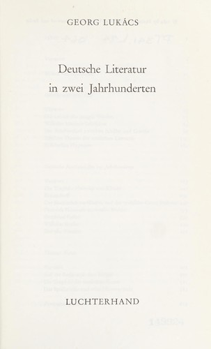 Deutsche Literatur in zwei Jahrhunderten