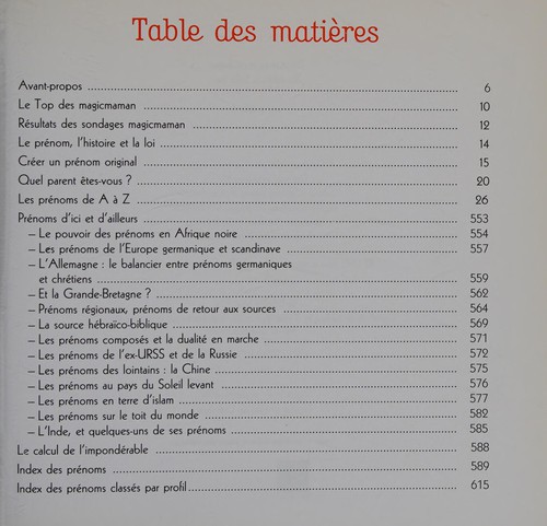 Guide 2013 des prénoms