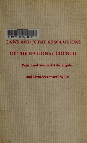 Laws and joint resolutions of the National Council