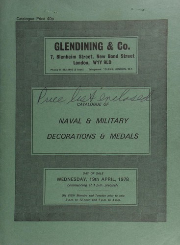 Catalogue of naval & military decorations and medals, [including] the unique small naval medal awarded to Captain John Stewart, H.M.S. Seahorse, for the capture of the Turkish frigate "Badere Zaffer", 6th July 1808; an enammeled breast badge, China Order of the Golden Grain; a rare life saving group to Thomas Cribben, including the U.S.A. Presidential Life-Saving medal; [also] a  collection of shoulder belt plates; [etc.] ...