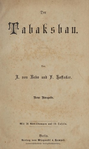 Der Tabaksbau