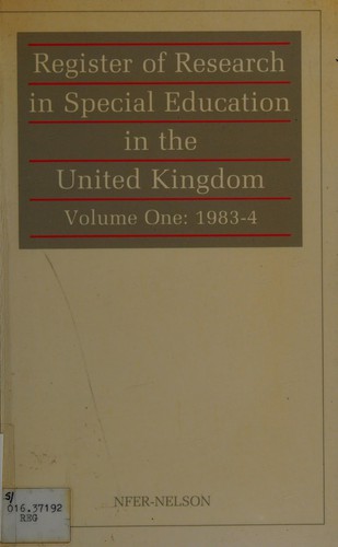 Register of Research in Special Education in the United Kingdom