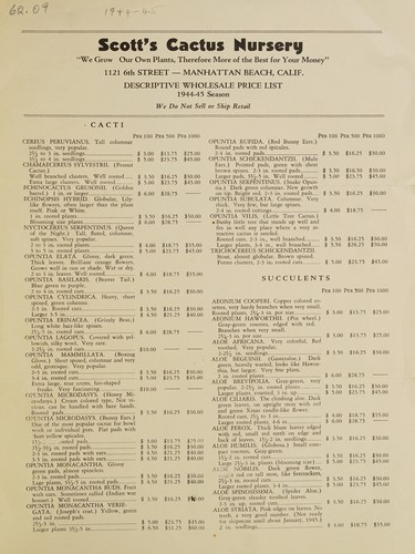 Descriptive wholesale price list, 1944-45 season