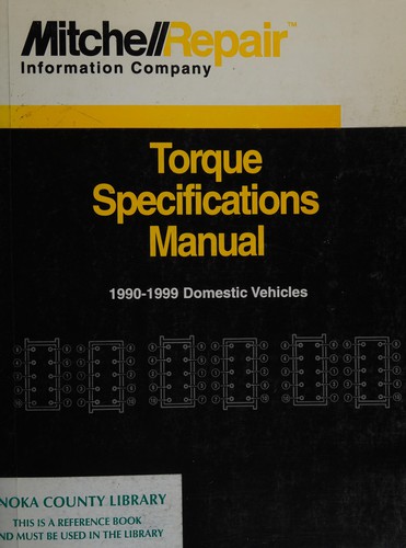 Torque specifications manual