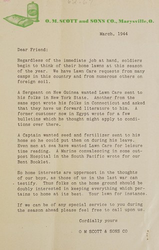 Dear friend, March, 1944 ...