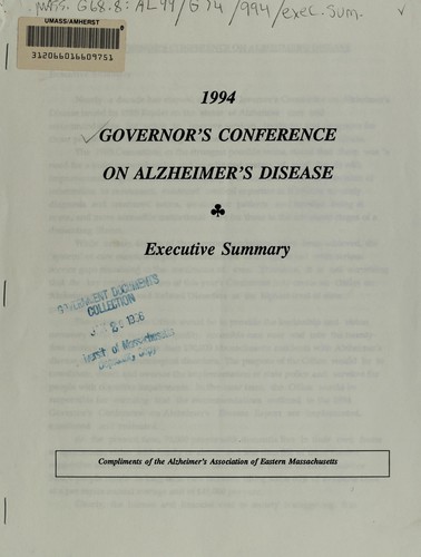 1994 Governor's Conference on Alzheimer's Disease