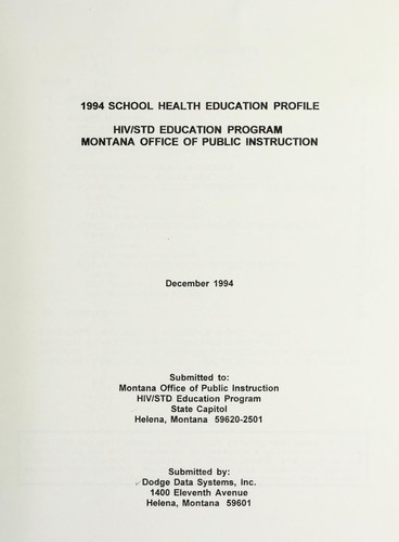 1994 school health education profile