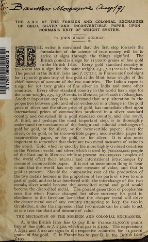 The A B C of the foreign and colonial exchanges of gold, silver, and inconvertible paper