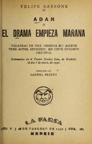 Adán, o, El drama empieza mañana
