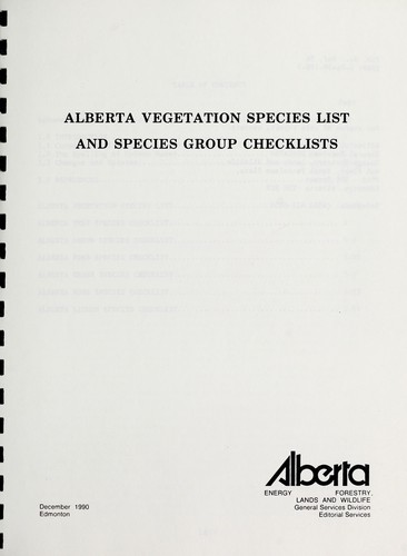 Alberta vegetation species list and species group checklists