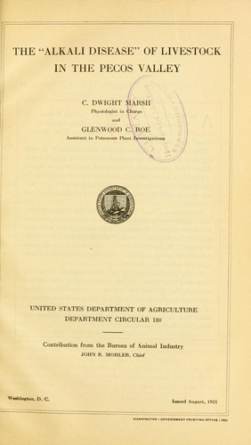The "alkali disease" of livestock in the Pecos Valley