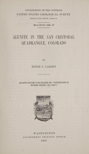 Alunite in the San Cristobal quadrangle