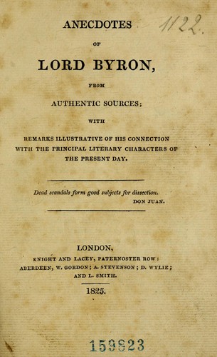 Anecdotes of Lord Byron
