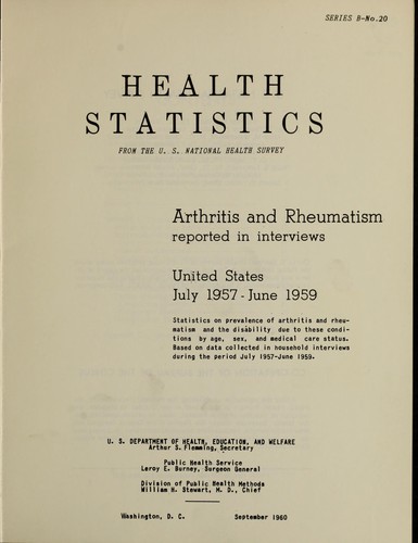 Arthritis and rheumatism reported in interviews, United States, July 1957-June 1959