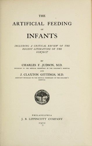 The artificial feeding of infants