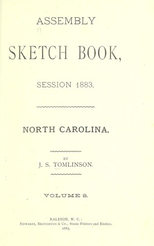 Assembly sketch book, session 1883. North Carolina