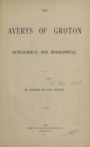 The Averys of Groton