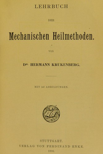 Lehrbuch der mechanischen Heilmethoden
