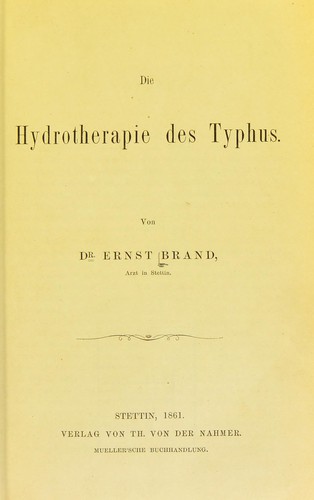 Die Hydrotherapie des Typhus