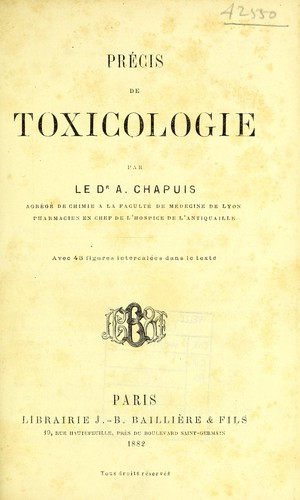 Précis de toxicologie