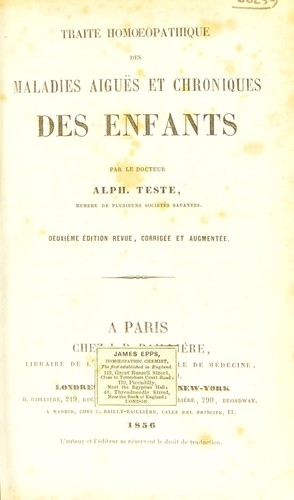 Traité homoeopathique des maladies aiguës et chroniques des enfants