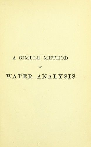 A simple method of water analysis