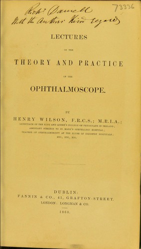 Lectures on the theory and practice of the ophthalmoscope