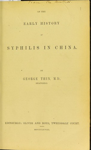 On the early history of syphilis in China