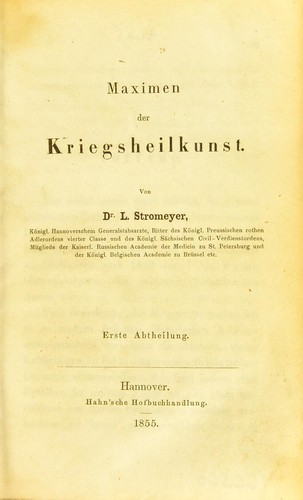 Maximen der Kreigsheilkunst