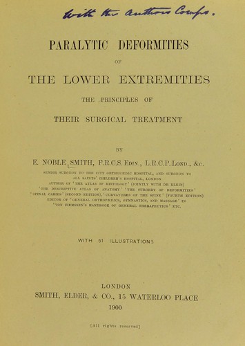 Paralytic deformities of the lower extremities