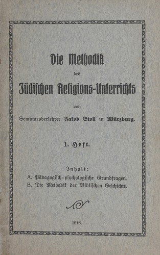 Die Methodik des jüdischen Religions-Unterrichts