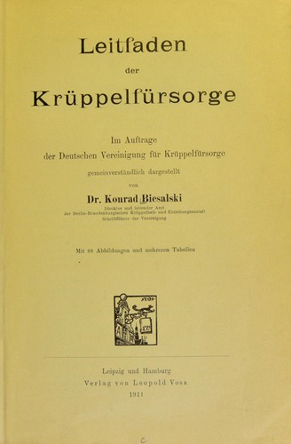 Leitfaden der Krüppelfürsorge