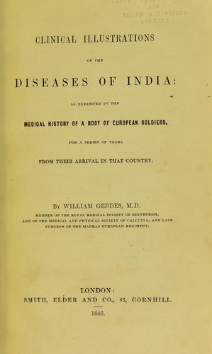 Clinical illustrations of the diseases of India