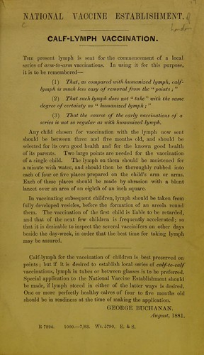 Calf-lymph vaccination