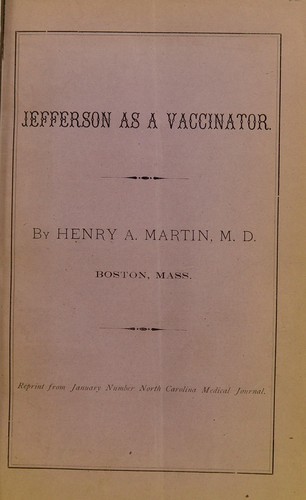 Jefferson as a vacccinator